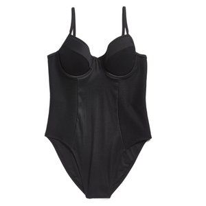 OLD NAVY Black Ribbed High-Cut Swimsuit, size S